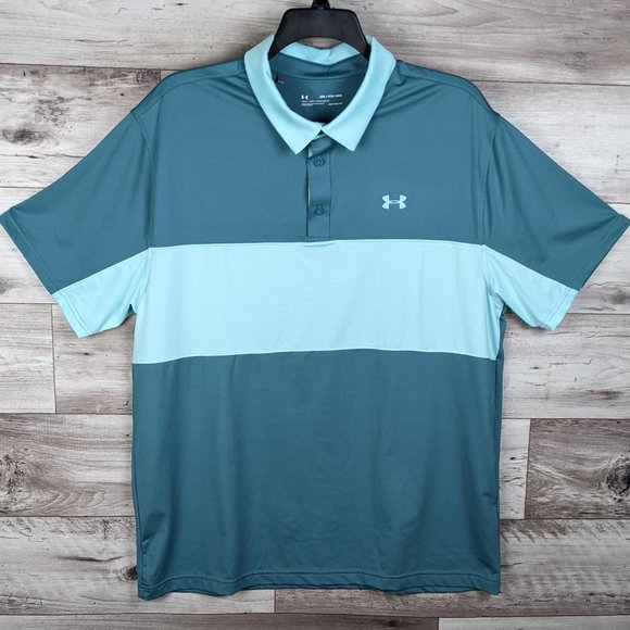 Under Armour* Men's‎ Short Sleeve Straight Hem 3 Button Pullover Polo Shirt~ 2XL - Picture 1 of 12